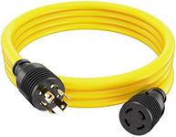 Houseables 30 Amp Generator Cord 4 Prong, Extension Generator Cable, 10 FT, 125-250v, 7500 Watt Max Rating, UL CUL, NEMA L-14-30P, Rubber, 10 Gauge, Heavy Duty, L14-30, Transfer, Twist Lock Power Cord