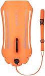 ZONE3 Recycled 2 Led Light 28L Backpack Buoy for Open Water Swimming, Orange