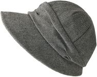 CHARM Womens Newsboy Winter Hat - Organic Cotton Bonnet Visor Casquette Chemo Cap Grey