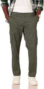 Amazon Essentials Men's Straight-Fit Stretch Cargo Pant (Available in Big & Tall), Olive, 34W x 32L