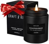 Craft & Kin Eucalyptus & Orange Candle | Premium Fall Scented Candles for Home | Eucalyptus Candle, Christmas Candles, Holiday Candles, Black Candles, Long Lasting Candles with 45 Hour Burn Time 7.6oz