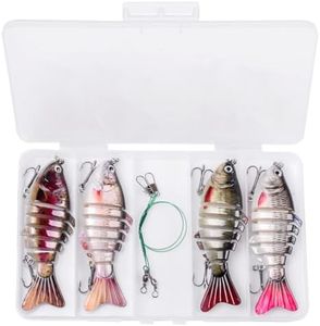 Fishing Lure Kit Topwater Bass Lures Fishing Lures Slow Sinking Swimming Lures Multi Jointed Swimbait Lifelike Hard Bait Trout Perch Pack of 4