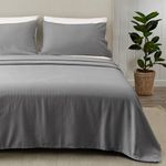 Great Bay Home Extra Soft 100% Cotton Flannel Sheet Set Warm, Cozy, Lightweight, Luxury Winter Bed Sheets in Solid Colors Nordic Collection (Twin, Frost Grey)