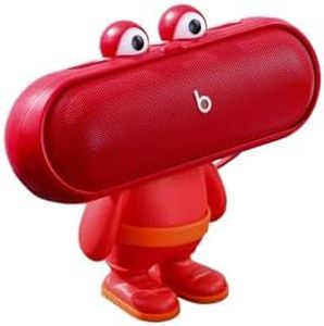 Protective Stand for Beats Pill (2024 Model) Portable Bluetooth Speaker, Scratch & Shock Resistant Cover with Precise Cutouts and Enhanced Sound Direction, Classic Big-Mouth Figurine Design (Red)