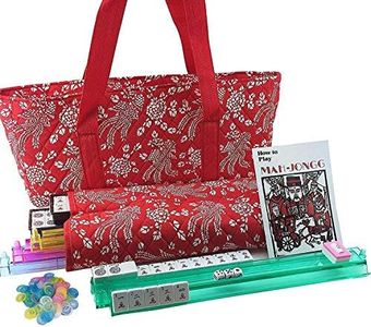 166 Tiles American Mahjong Set Red Phoenix Soft Bag 4 Colour Pushers/Racks Easy Carry Western Mahjongg