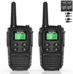 MaxTalker Walkie Talkies Long Range for Adult, MT10 Rechargeable Walkie Talkies FRS Two Way Radio, NOAA, 1200mAh Li-ion Battery USB-C Cable, LED Flashlight, VOX Walkie Talkie for Hiking Camping 2Pack