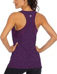 ICTIVE Workout Tank Tops for Women Loose fit Yoga Tops for Women Mesh Racerback Tank Tops Open Back Muscle Tank Workout Tops for Women Running Tank Tops Activewear Gym Tops Dark Purple XL