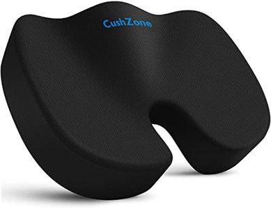 CushZone Seat Cushion Office Car Seat Cushion, Memory Foam Cushion for Office Chair, Car Seat, Airplane, Bleacher Non-Slip Chair Pad, Butt Pillow for Desk, Wheelchair, Car (Black)