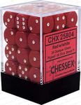 Chessex CHX25804 Dice-Opaque: 36D6 Red/White Set, Small (10mm - 14mm)