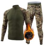 AORAEM Men's Thermal Underwear Set Warm Top and Long Johns with Fleece Lined Base Layer Set Quick Drying Cold Weather