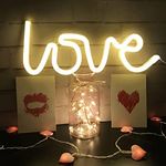 Party Propz Love Neon Lights or Neon Signs - Love Lights for Decoration, Room Decoration, Birthday Gift, Neon Signs Decor for Room Wall, Anniversary Decoration Items, Anniversary Gift for Boyfriend