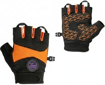 Zoom Urban Gear Padded Fingerless Gloves – Anti-Slip Shock-Absorbing Gloves for Cycling, Weight Lifting, Motorcycle, BMX, MTB, Dirt Bike & Electric Scooter, Breathable, Lightweight (Max Orange, Small)