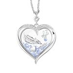 ‘When Angels Are Near’ Ladies’ Diamond Pendant – A unique remembrance ladies' necklace, with sterling silver, rhodium plating, 14 Swarovski® crystals and a genuine diamond. The Bradford Exchange.