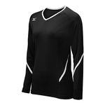 Mizuno 440399.9000.06.L Women's Techno Generation Long Sleeve Jersey, Black/White, Large