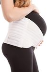 GABRIALLA Maternity Prenatal Multiples Cradle Strong Support Breathable Lower Back and Pelvic Support Comfortable Belly Band for Pregnancy, MS-99, X-Large, White