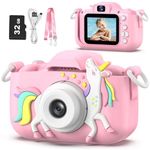 goopow Kids Camera Toys for 3-8 Years Old Boys and Girl, Kids Digital Video Camera for Children with Shockproof Soft Cover, Best Christmas Birthday Gifts for Boys Girls - 32GB SD Card Included