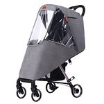 Baby Stroller Rain Cover Universal Large Rainproof Windproof Pushchair Rain Cover for Buggy Pram Stroller Advanced Dustproof Throw Over Rain Cover Umbrella with Canopy and Zipper Door for Carrycots