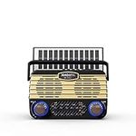 XHDATA D902 Wind Up Radio,Portable Battery Radio Retro, with Bluetooth Speaker/Flashlight,SW FM AM Supports TF Card USB MP3 Player