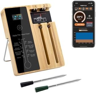 Mcbazel Wireless Smart Meat Thermometer with 2 Probes 400FT Wireless Range Digital Thermometer with LED Screen, IPX7 Waterproof Food Cooking Thermometer for BBQ Grill Smoker Oven Kitchen