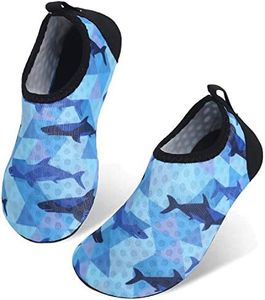 JIASUQI Fashion Barefoot Boating Aqua Water Shoes Socks Beach Sandals Blue Whale US 8-8.5 M Toddler