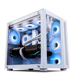 Ant Esports Crystal Mini-Tower Computer Case/Gaming Cabinet - White | Support E-ATX, ATX, Micro-ATX, Mini-ITX | Pre-Installed 3 Side Fans and 1 Rear Fan