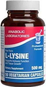 L Lysine 500 mg Capsules for Adults - Clinical Formula L-lysine Supplement for Gut Skin and Lip Health Plus Immune Support - Vegetarian Non-GMO & Made in The USA in cGMP Facilities - 50 Servings