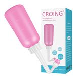 CROING 𝙋𝙤𝙧𝙩𝙖𝙗𝙡𝙚 𝘽𝙞𝙙𝙚𝙩 (Pink 350ML)Travel Bidet Portable Bidets Sprayer-Upside Down Squeeze Flusher Bottle-Momwasher Postpartum Clean-Personal Hygiene Care Portable Bidet for Travel,Kids