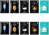JM Solution Face Mask [10Pack] Hydrating Collagen Facial Masks - Pore Minimizer - Peel Off Sheets - Korean Beauty Skin Care - Moisturizing Sheet Pack