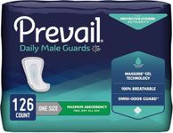 Prevail Maximum Absorbency Incontinence Male Guards, One Size, 14-Count (Pack of 9)