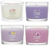 Yankee Candle Signature Votive Mini Candle Jars Blossoming Florals Variety Pack, 1 Lemon Lavender, 1 Wild Orchid, 1 Sakura Bloom Festival, 1 Lilac Blossoms (Pack of 4)