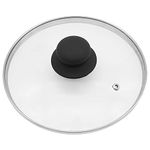 Universal Glass lid for pots, casseroles, Frying Pans, Heat Resistant Glass Cover Replacement lid, Transparent, steam Vent Hole, Soft Touch Round knob Lid for Pans and pots, Saucepans