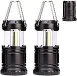 2 Pack Outdoor LED Camping Lantern, Portable Battery Powered Light, 2024 Upgrade Emergency Electric Lamp with Foldable Handle, Applicable to Hurricane, Emergency, Family, Shed