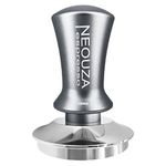 NEOUZA Espresso Tamper 58mm Spring Loaded for Coffee Machine Accessories Anti-Stick Self-Leveling,Refined Handle,Stainless Steel Flat Base