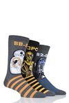 SockShop Men's Star Wars R2-D2, C-3PO and BB-8 Droids Pack Cotton Socks Pack of 3 Assorted 6-11