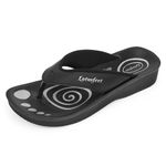 Lotusfeet Sandal for women Soft cushion insole PU flip flop for girls Aero flats durable slipper lightweight Soft longlasting sliders ladies chappals daily casual wear Black 36 Euro