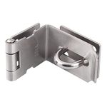 4 Inch Door Hasp Latch 90 Degree, Stainless Steel Safety Right Angle Padlock Hasp Locking Latch Security Door Clasp Hasp Lock Latch for Push/Sliding/Barn Door, 2mm Thick, Brushed Silver