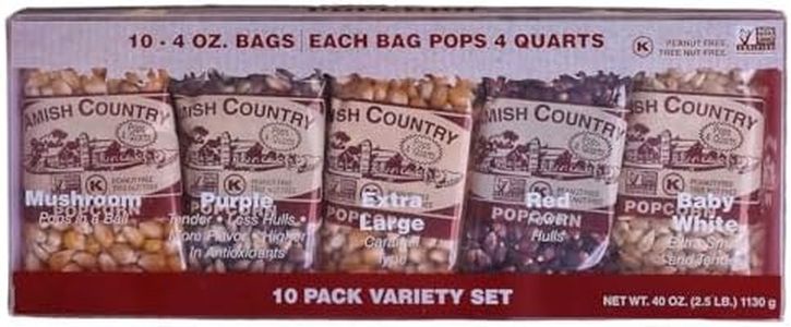 Amish Country Popcorn | 4 Ounce Variety Kernel Gift Set (10 Pack Assorted) | Old Fashioned, Non-GMO and Gluten Free (4oz Each, 10ct Total)