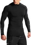 ATHLIO Men's UPF 50+ Rash Guard, UV/SPF Long Sleeve Swim Shirt, Dry Fit Water Beach Surf Wetsuit Top STR05-BOP X-Large