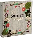 Meadowsweet Kitchens Recipe Card Holder Cookbook Mini 2 Ring Binder Organizer - Recipe Binder Cook Book w/ 25 4 x 6 Cards, 50 Clear Card Sleeves, & 9 Card Dividers (Fabric Covered, Vintage Flowers)