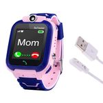 SeTracker M1 Calling Kids Smart Watch for Boys & Girls | Two-Way Calling, SOS, Location Tracking, Camera | 4G/5G SIM Supported | App Control | Voice Chat (Pink)