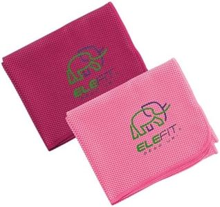 EleFit Cooling Towels Set of 2 – Reusable Instant Cooling Sports Towels for Gym, Workout, Yoga, Running, Hiking & Travel – Quick Dry, Soft, Breathable with Carrying Case (Pink & Purple)