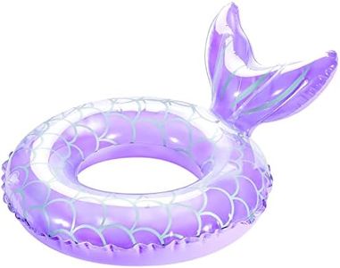 HeySplash Inflatable Swimming Ring, 1 Piece Swimming Ring with Mermaid Tail Shape for Pool Beach, PVC Swimming Ring for Children/Adults Weighing 38-88 lbs, Purple