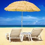 Greenbay Beach Patio Garden Hawaii Parasol Hawaiian Sun Umbrella Sunshade Folding Tilting (Beige)