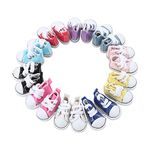 10 Pairs 1/6 Doll Canvas Shoes Long Assorted Colors Anti Slip Doll Plimsolls Dollfie Sneakers Gift Set