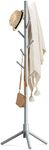 Haddockway Wooden Coat Rack Stand with 8 Hooks New Zealand Pine 3 Adjustable Coat Standing Tree Easy Assembly for Coats, Hats, Scarves and Handbags for Entryway, Hallway, Bedroom, Office