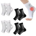 Wangyuu Plantar Fasciitis Socks,4 Pairs Functional Socks for Neuropathy,Neuropathy Socks Prevent Ankle Injuries Neuropathy Socks Women for Neuropathy Pain Ligament Damage Sprained Ankle Weak