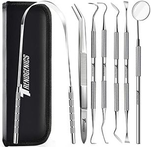 TrendGenics Dental Tools Plaque & Calculus Remover for Teeth Cleaning Dentist Kit Dental Pick Mirror Tooth Professional Tongue Scraper Tartar Remover Tool Stainless Steel Hygiene Dentist Set