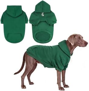 KOOLTAIL Dog Hoodie for Large Medium Small Dogs,Soft&Warm Pet Sweater with Leash Hole and Pocket Boy Girl, Puppy Fall Winter Jacket Clothes,French Pitbull Cold Weather Coat Sweatshirt,Deep Green XL