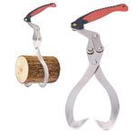 Log Tongs - Log Claw Lifting Clamps - 16.9" with Non Slip Grip Steel Log Skidding Labour-Saving Operation 110 Lbs Loading Capacity Logging Grabber Tool for Garden Wood Grab Logs Tree Stumps Handling