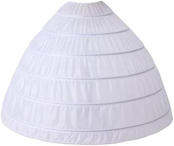 AWSALE Full A-line 6 Hoop Crinoline Petticoat Underskirt for Women Wedding Dress WPT146 White